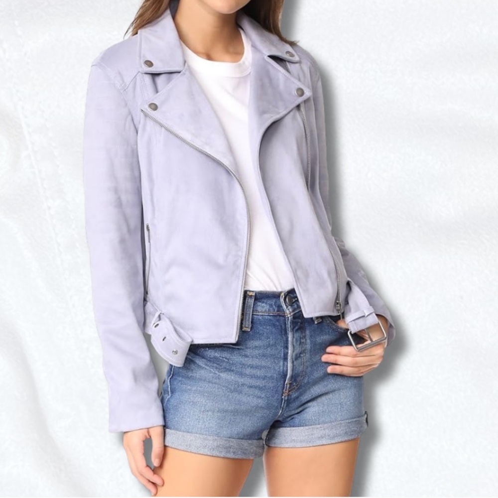 cupcakes & cashmere Light Purple Leather Jacket